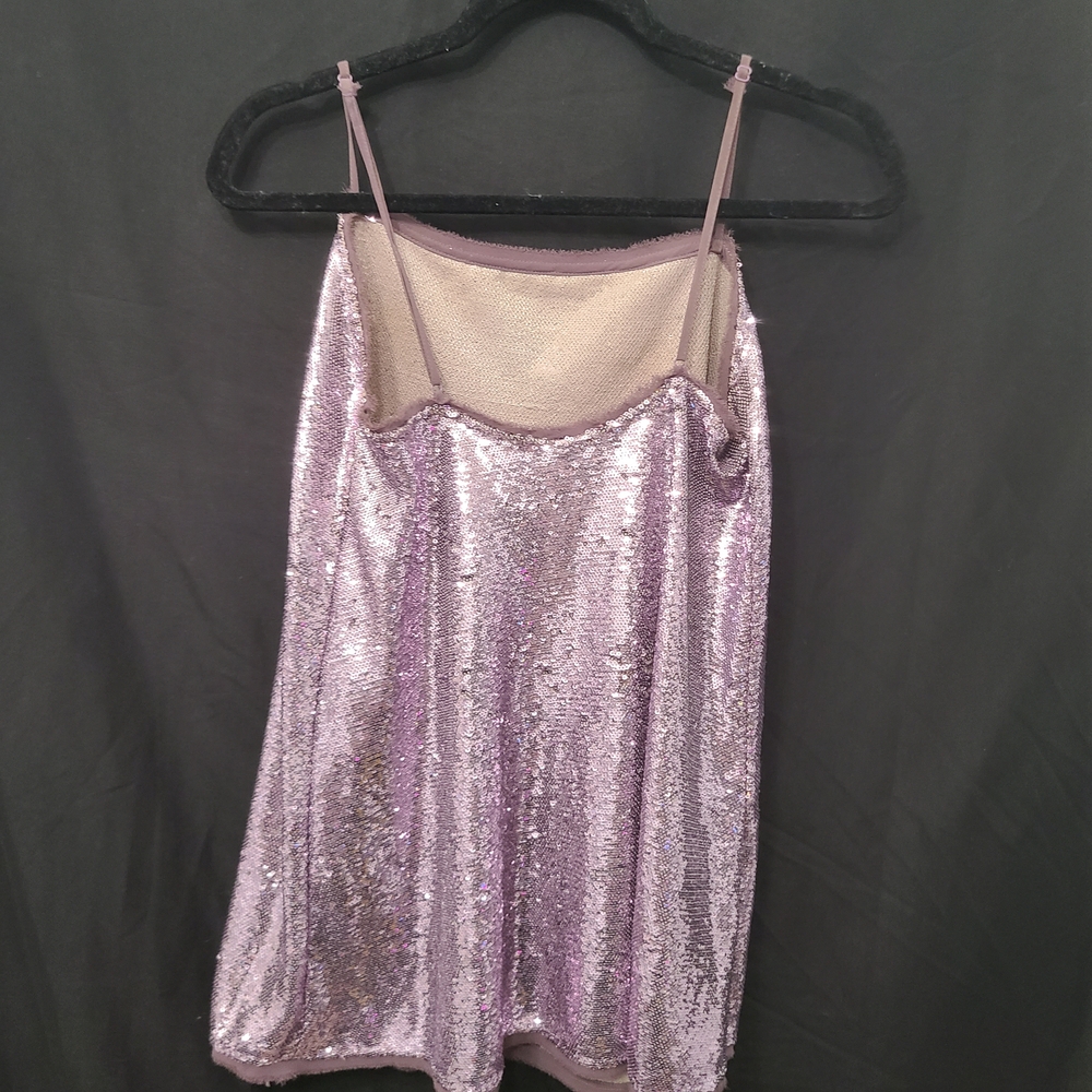 Free People Women's Time To Shine Sequins Mini Slip Dress Purple Festival, Party - Picture 3 of 8